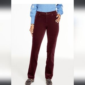 Talbots Size 8 Burgundy  Corduroy Straight Leg Pant. Excellent Condition.